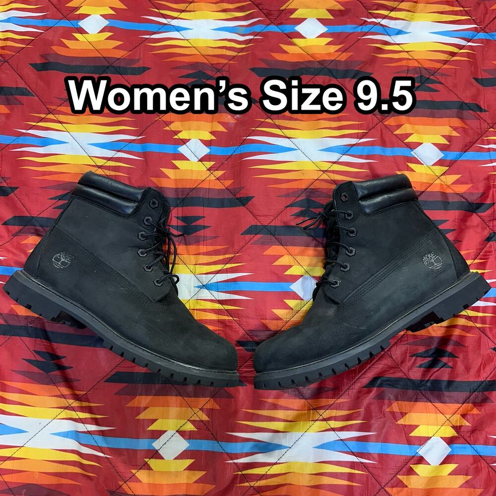 Timberland Waterville 6” Double Collar Black Women's 9.5 Boots A15QY Waterproof